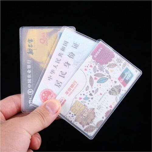 10pcs/lot Women PVC Transparent Card Cover Protector Student Bus ID Card Holder Wallets Purse Business Credit Card Cover Bags