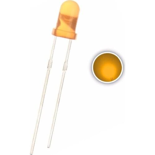 100PCS 3MM Diffused Orange LED Through Hole 602-610nm DC 2V 20mA Round Head DIP LED Lamp Light Beads