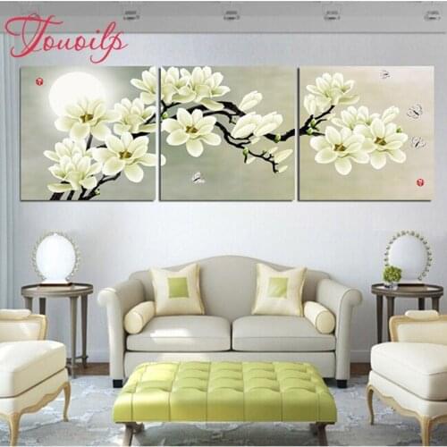 3 pcs Plum blossom diamond painting full square&round drill diamond embroidery mosaic modern triptych home decoration painting