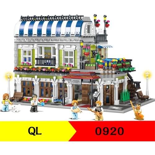 3577Pcs QL0920 Building Blocks City Street View Series Romantic Restaurant Childrens Puzzle Assembly Toy Gifts