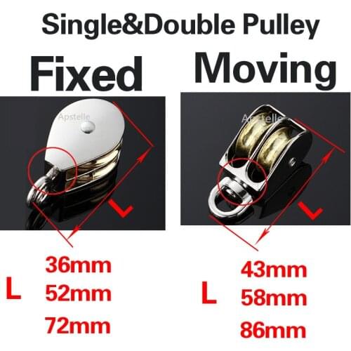 36/48/52/58/75/86mm Lifting Rope Roller Pulley Wheel Climbing Mini Pulleys Metal Sheave Zinc Alloy Katrol Wiel