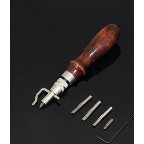 5 in 1 High carbon steel Leathercraft Edge Press Kit Adjustable Stitching and Crease Leather Stitching Tool Sewing Accessories