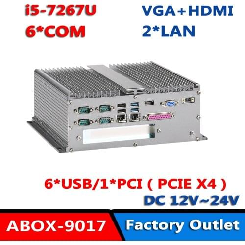 6/7th Gen Intel Core i5/i7 Processor With 6 COM and PCI/PcieX4 Mini Pcie Fanless Box PC