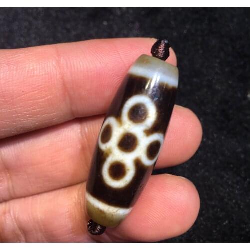 AL Treasure Magic Power Tibetan old Agate 5 Eye Lightening dZi Bead Amulet Fit For Making Bracelet Talisman Timestown