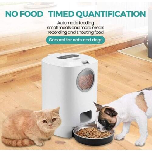 Plug Automatic Pet Feeder With Voice Record Stainless Steel Dog Food Bowl Auto Cat LCD Screen Timer Food Dispenser Smart Feeder