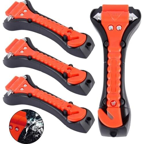 Mini Car Safety Hammer Life Saving Escape Emergency Hammer Seat Belt Cutter Window Glass Breaker Car Rescue Red Hammer