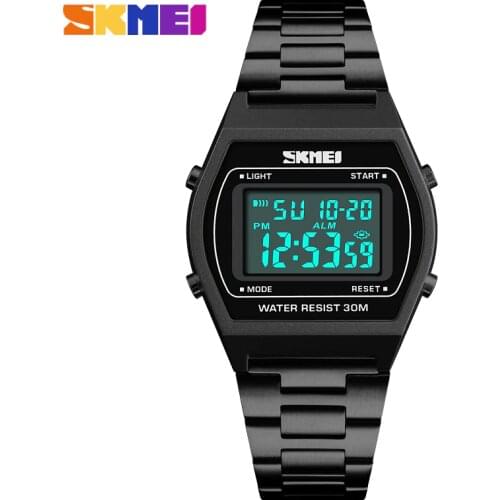 Men Sports Watches Count Down Waterproof LED Watch Stainless Steel Fashion Digital Wristwatches Male Clock reloj hombre SKMEI