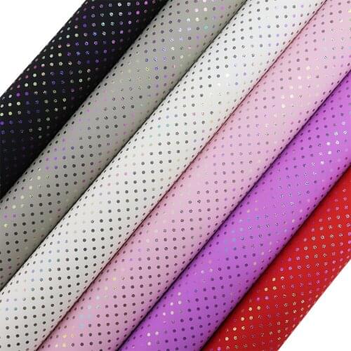 A4 Sheet Color Dot Faux Leather Fabric Synthetic Handbag Bow Craft DIY Sewing Material H0618