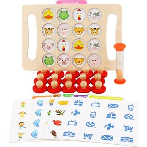 Kids Wooden Memory Stick Match Chess Game Baby Early Educational Toys Puzzles Training Family Party Board Game for Children