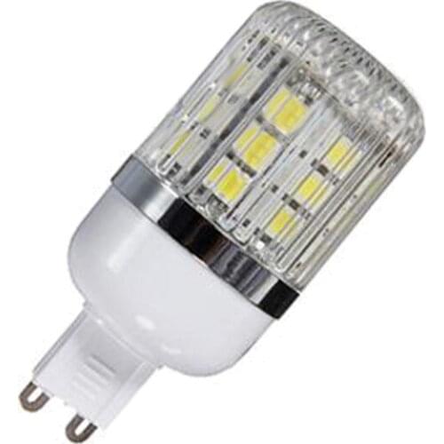 Plastic Cover Led Bulb Dimmable G9 AC 220V 5W 27 SMD 5050 LED Corn Bulb Lamp Pure White Light Color Replace 35W Halogen Lighting