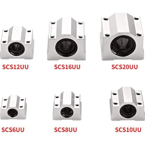 1pc SC6/8/10/12/16/20UU Linear Motion Slide Block for Linear Shaft 3d Printer