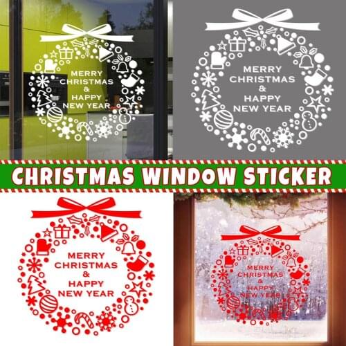 Christmas Window Stickers Merry Christmas Decorations For Home Christmas Wall Sticker Kids Room Wall Decals 2022 New Year