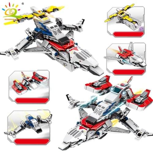 HUIQIBAO 429pcs City Cosmic Ultraman Spacecraft Plane Building Blocks Super Altman Figures Fighter Bricks Educational Toys man
