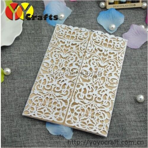 Delicate hollow Wedding cards Event & Party Item Type white laser cut wedding invitations