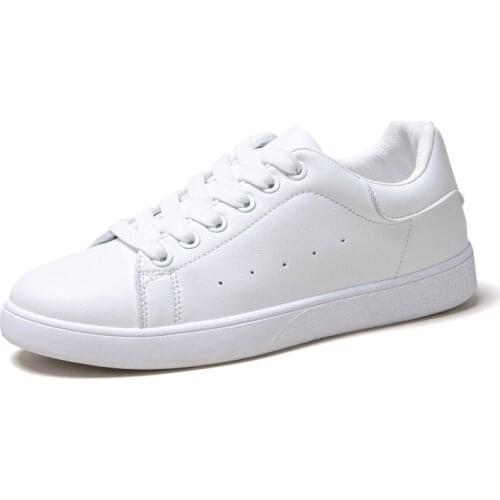 Sneakers Women White Shoes Fashion Shoes Womens Shoes Spring New Casual Classic Solid Color PU Leather Shoes Female