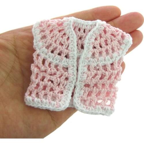 12pcs handmade miniature crochet vest baby shower baptism craft party decorations 7.0cm