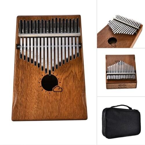 Muspor 17 Key Kalimba Mbira African Mahogany Thumb Piano Finger Musical Instrument with Bag