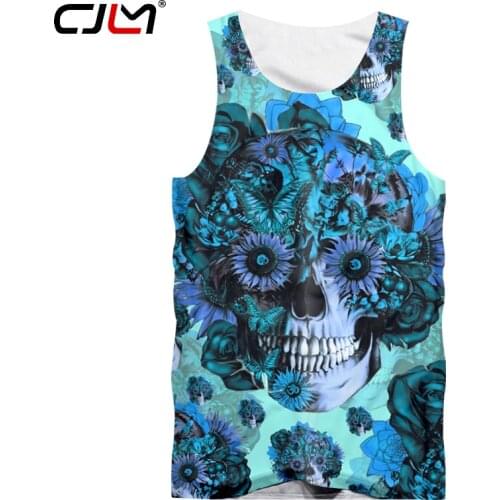 CJLM Man Singlets Summer Tops Funny Print Butterfly Rose Skull 3D Tank Top Homme Gyms Bodybuilding Fitness Sleeveless Vest