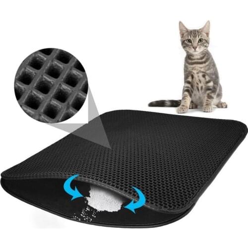 Cat Litter Mat Pad Double Layer Folden Waterproof Cat Trapping Pet Mat Clean Pad non-slip Products For Cats Accessories