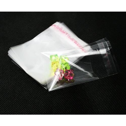 NC 100-200PCs Clear Self Adhesive Seal Plastic Bags 5*7cm/6*8cm/8*10.5cm/10*14cm/14*20cm/20*24cm