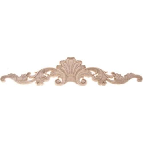 Unpainted Flower Wood Carved Corner Onlay Applique Doors Furniture Moulding