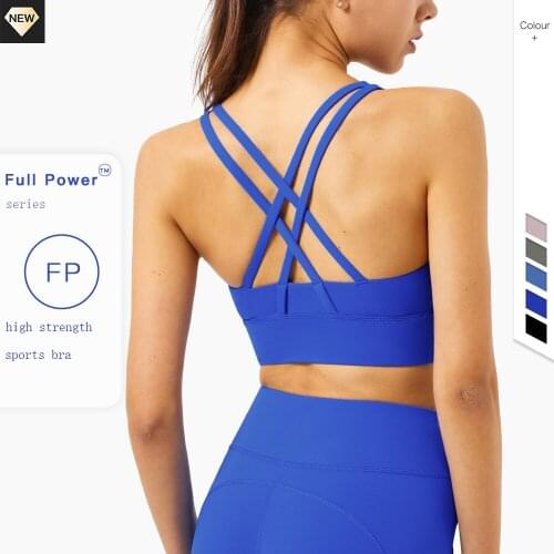 2021 New High-intensity Training Shockproof Strap Fitness Underwear Lulu Cross Shoulder Strap Yoga Bra Sports Bra Women Tank Top