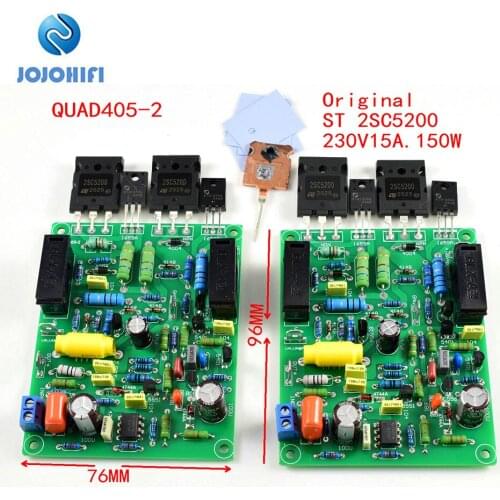 One Pair QUAD405 -2 100W 8R ONSEMI NJW0281G 15A 150W JFET Stereo Dual Channel Finished Board Assembled 2 Boards by LJM