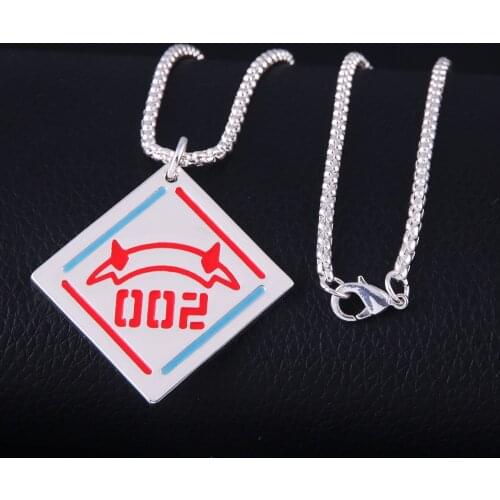 Anime DARLING In The FRANXX ZERO TWO 02 Cosplay Necklace Men Women Pendant Titanium Steel Take Photo Props Birthday Gifts