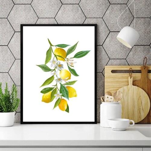 Lemon Art Canvas Painting Posters Prints Lemon on the Branch Fruit Pictures For Dining Hall Kitchen Room Wall Art Decor CH125