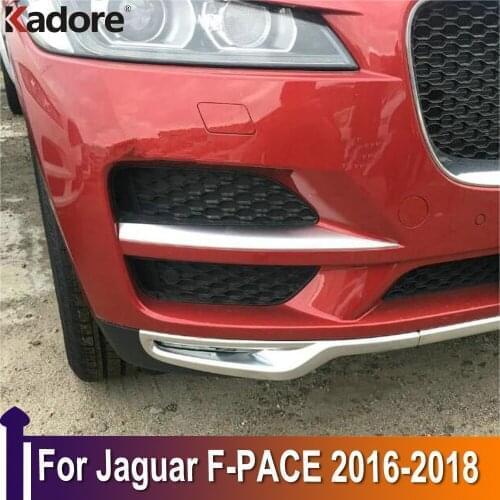 For Jaguar F-PACE 2016 2017 2018 Front Bumper Grille Racing Grill Strips Trim Fog Light Lamps Radiator Decal Bezels Car Styling