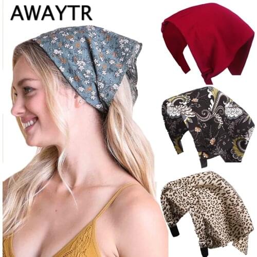 Printting Hair Scarf Scrunchies Vintage Triangle Bandanas Hairband Headband Elastic Hair Bands Hair Hoop Headwrap Hair Accessori