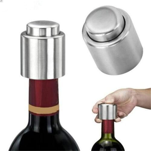 1 PC Bottle Stopper Stainless Steel Red Wine Stopper Vacuum Sealed Red Wine Bottle Spout Liquor Flow Stopper Pour Cap