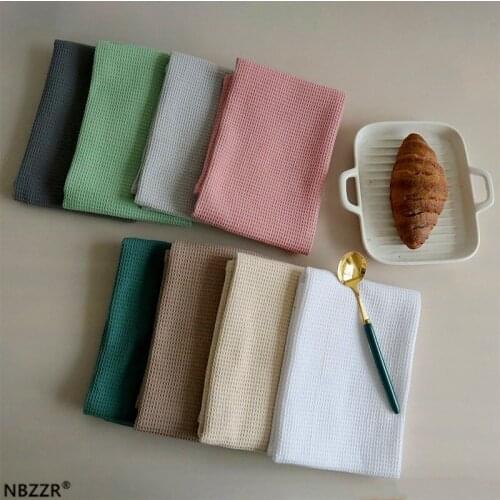 4PCS 40*65cm Solid Color Simple 100% Quality Cotton Napkin Cocktail Tableware Mat Hotel Restaurant Homel Atmosphere Meal Mats