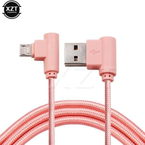 90 Degree Right Angle 5Pin Mirco USB Cable Nylon Biraided L Shaped Data Sync Transfer Charging Cord Charger Wire newest hot sale