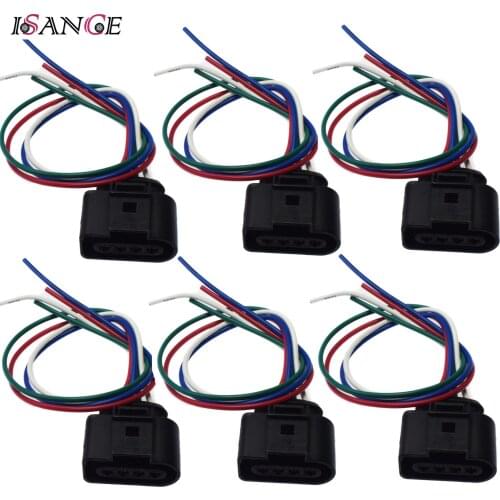 ISANCE Ignition Coil Connector Plug Wires For Audi VW Beetle CC Eos GTI Golf Jetta Passat Rabbit Tiguan OE# 1J0998724 1J0973724