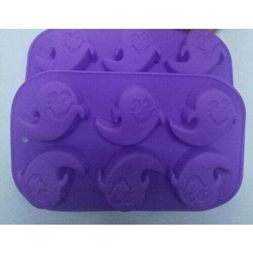 6 cavity Halloween Ghost shape silicone mold fondant cake decoration mold ice mold resin clay craft mold DIY tool