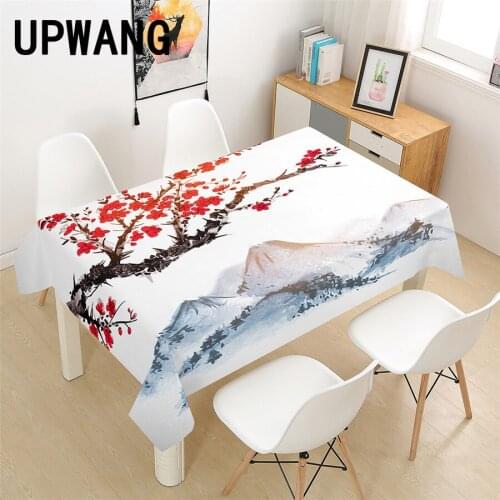Ink Painting Tablecloth 3D Printed Table Cover Rectangular Tablecloth Wedding Birthday Party Kitchen Home Decor