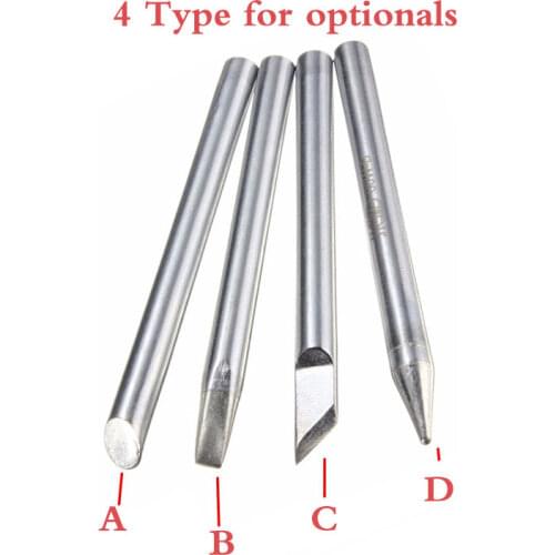 1pc 3.7mm Dia 30W Replaceable Internal Heating Electric Soldering Iron Bit Silverline Four Shape Tips