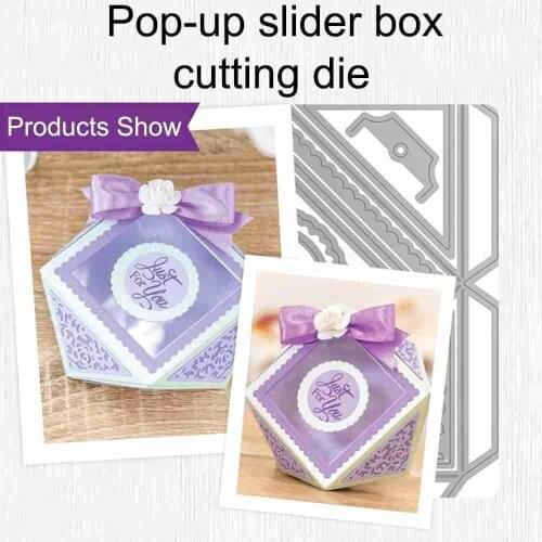 Carbon Steel Cutting Mould DIY Scrapbook Embossing Card Craft Tool Exploding Box Slider Mechanism Faceted Favour Box Cutting Die