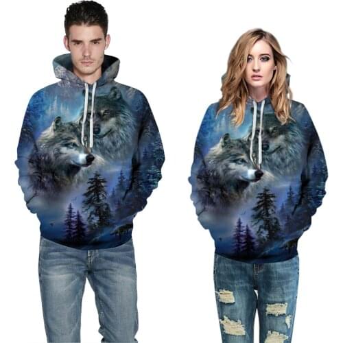 Wolf Art Hoodies Unisex Hooded Sweatshirts Drop Ship Animal Hoodie Brand Tracksuits 2019 Pullover Male Coat