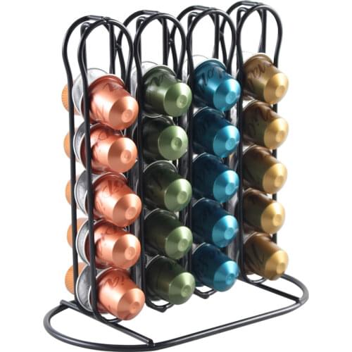 Iron Chrome Plating Stand Display Rack for Nespresso Capsule Metal Coffee Pod Holder Tower Storage Capsule Organizer Tools
