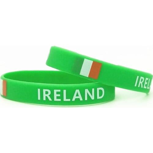 1PC Ireland Country Flag Silicone Wristband Green Football Sports Souvenir Silicone Rubber Bracelets&Bangles Gifts SH246
