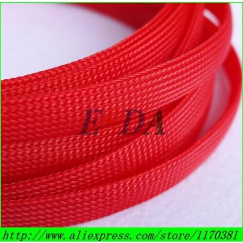 10m/lot 12mm Red High Tensile Cut and Abrasion Resistant Expandable Braided Sleeving