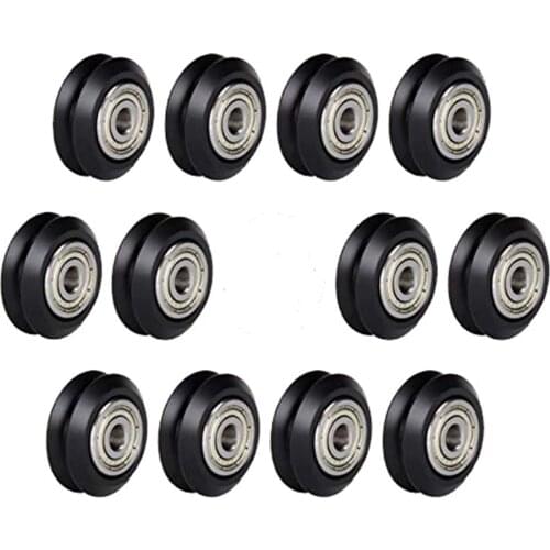 12PCS CNC Openbuilds Wheels Plastic POM Pulley Roller V Groove Bearing for Ender 3 series,CR-10 series, ANET A8,Mega 3D Printer
