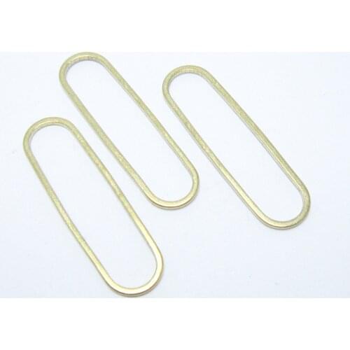 Brass earrings charm 33x9.4x1mm Long oval brass circle connector Brass geometric findings -30pcs R1376