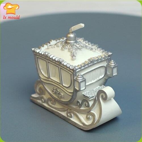 Christmas carriage 3d silicone candle mould clay mold