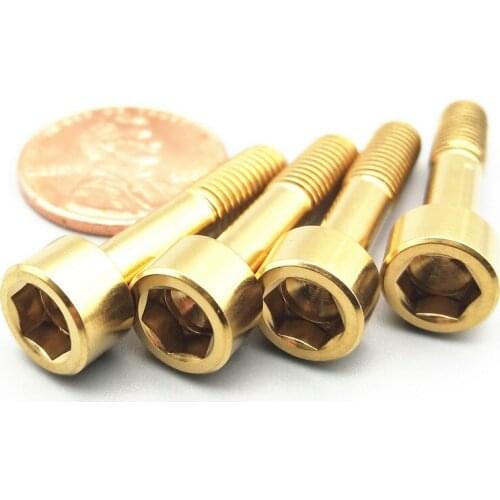 Ti Bolt M5x23 Titanium Bolt for SRAM XO Ti Multiple Gold Color Column Head Hexagon Socket Ti screws Ti fasteners Bike Bolts 4pcs