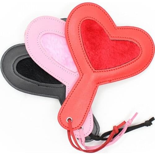 Bdsm heart Paddle whips Leather Fetish Spanking Adult punish Fetish Whiper crops Flogger Sex Toys For Couples cosplay Lover game