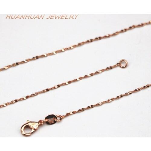 Womens Dainty Copper Stainless Steel Link Chain Necklace 1mm Trendy Chokers Necklaces Chains Christmas Diy Jewelry 18inch B3369