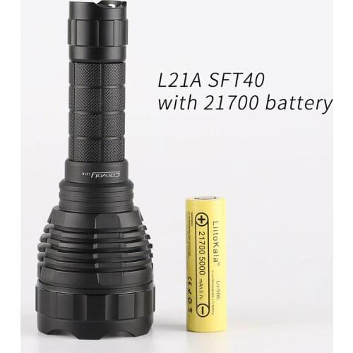 Convoy L21A with SFT40 8A driver ,12groups, 21700 flashlight, torch,with 21700 battery